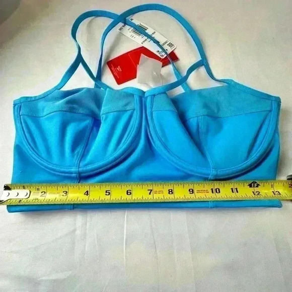 NWT -  Bundle - REEBOK Women's Radiant Aqua Strappy Sports Bra & Rhinestone Bar - Picture 8 of 9